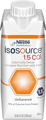 Isosource Complete Nutrition, 1.5 calóricamente denso, sin sabor, 8.45 onzas líquidas (paquete de 24)