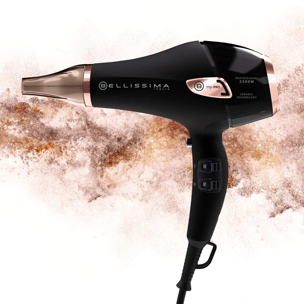 Imetec 11665 P5 3800 Asciugacapelli, Potenza 2300 Watt, Nero/Rosa