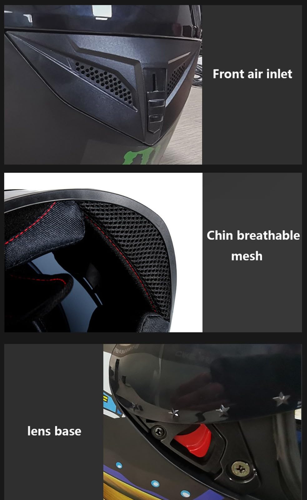 Casco Moto Integrale, Omologato ECE con Visiera Parasole Leggero Caschi Integrali Moto per Uomo e Donna Casco Modulare Casco Moto