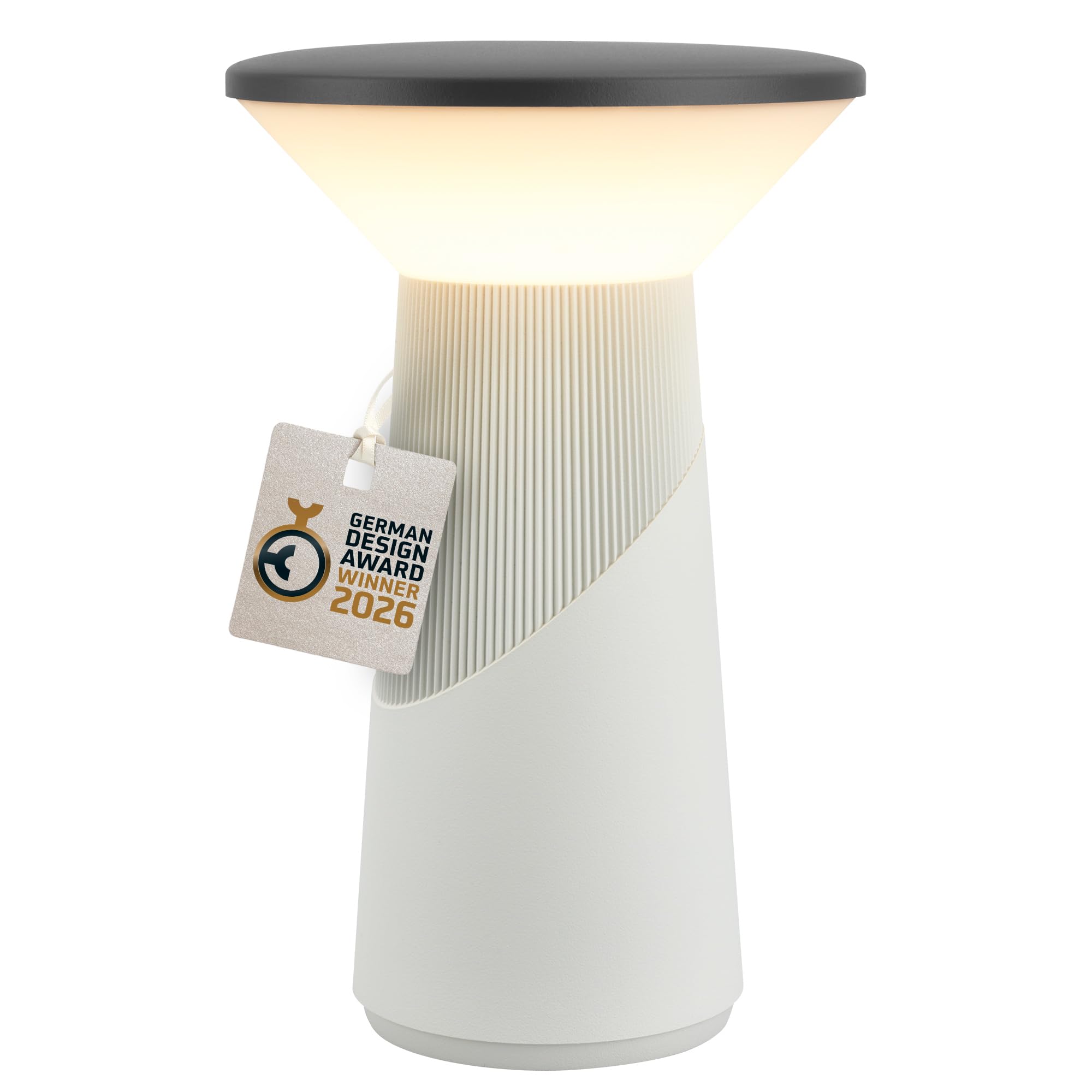 BRILONER - Pilia Rechargeable LED Table Lamp, Stepless Touch Dimmer, IP44, USB-C Charging, Night Light, Bedside Lamps, Battery Lamp, German Design Award Winner 2026, 15x24 cm, Light Grey Anthracite