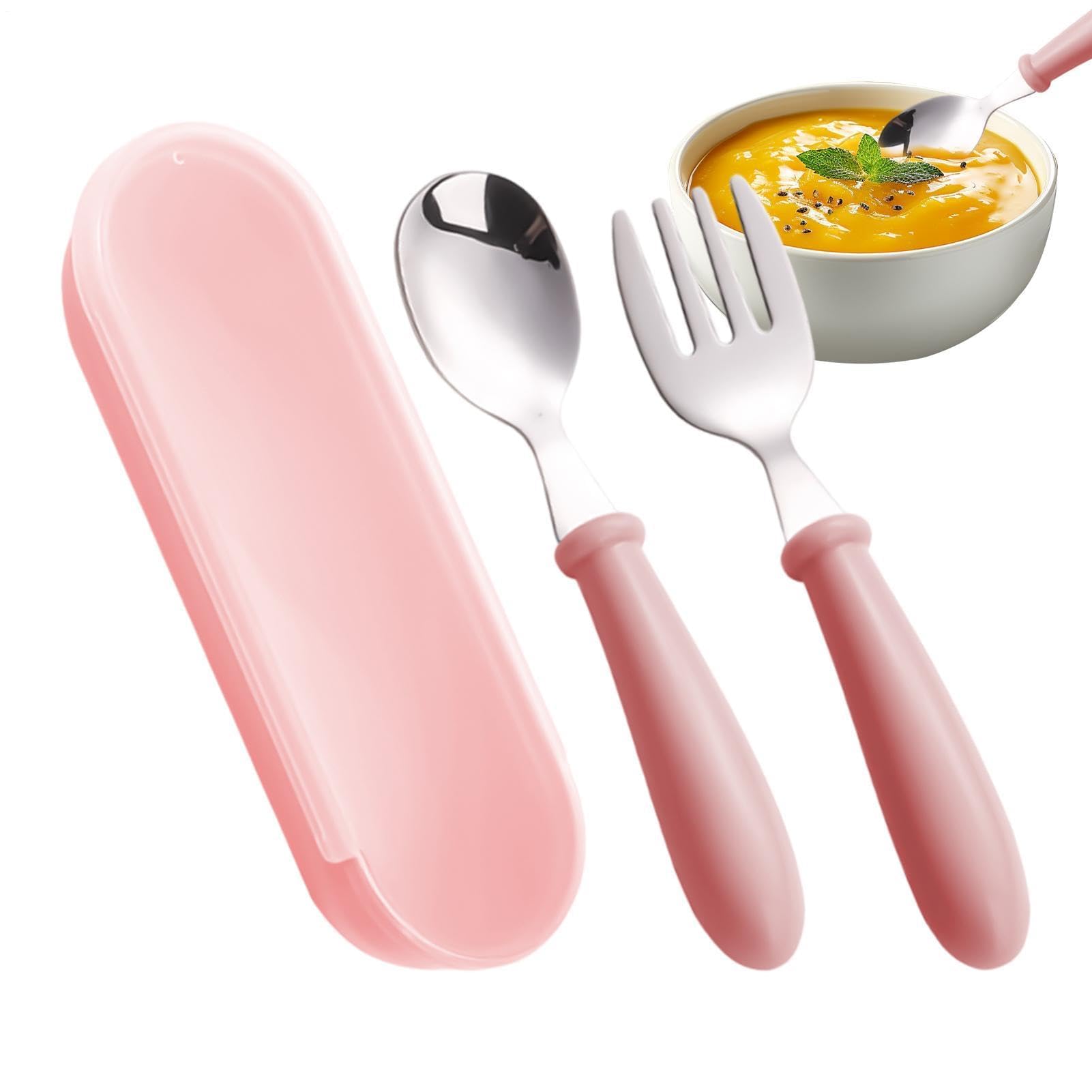 WDWDW Lunch Box Youth Cutlery Case,Child Utensil,Silverware Set,Silicone Grip