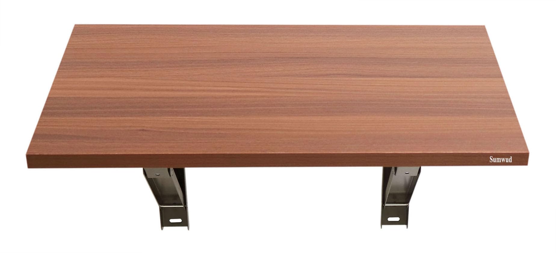 SUMWUD Rupsi Engineering Wood Powder Coated Steel Legs Wall Mounted Folding Laptop Table Kitchen and Computer Table Office Table Wood Laminated Board 16x24 inches (Classic Walnut)
