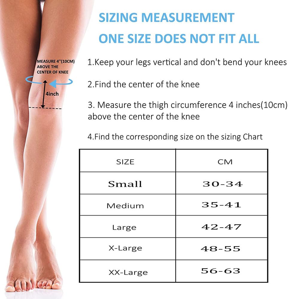 Knee Compression Sleeve with Strap for Men and Women (3XL, Blue)