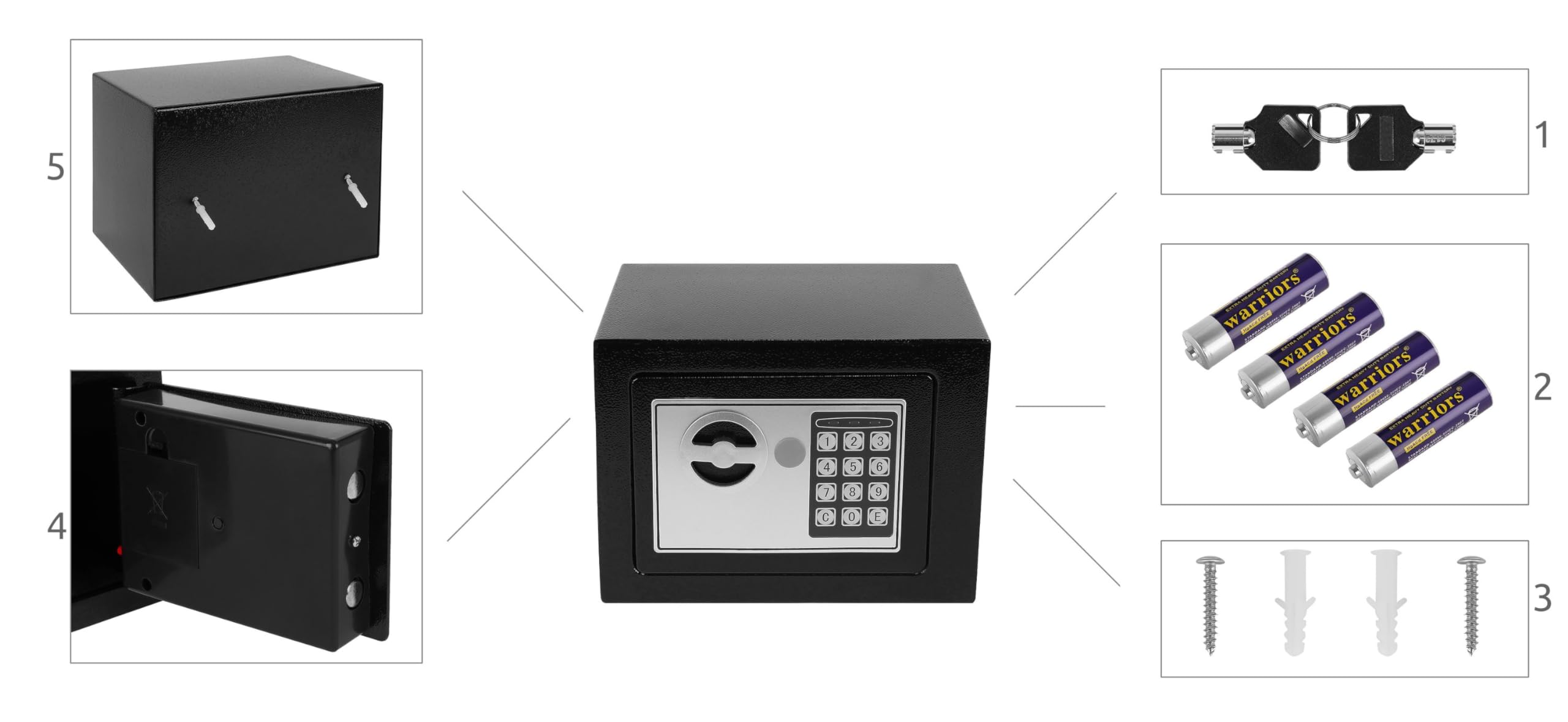 Maltec 8799 coffre-fort électronique à combinaison avec serrure à combinaison noir