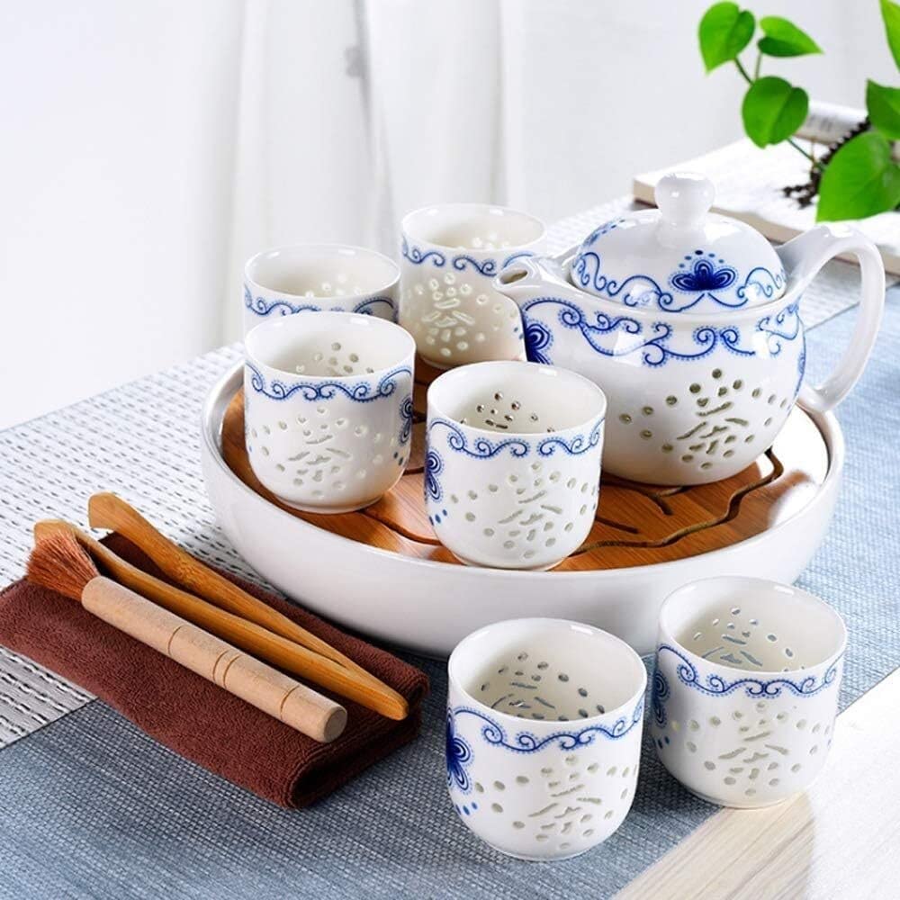 Zestaw Do Herbaty Chiński Czajniczek Zestaw Filiżanek Ceramicznych Do Herbaty Z Tacą Na Herbatę Chińskich Kawy Użytku Domowego Akcesoria Kuchenne