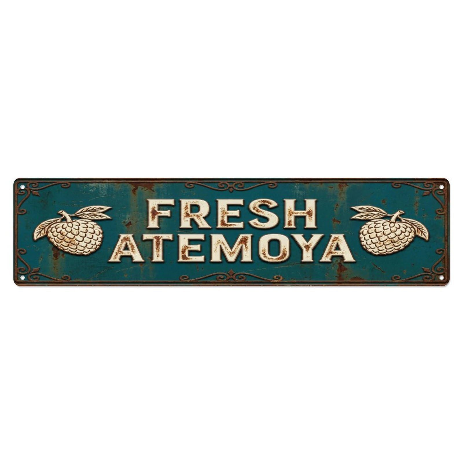 Metal Tin Sign FRESH ATEMOYA Vintage Fruit Rustic Farmhouse