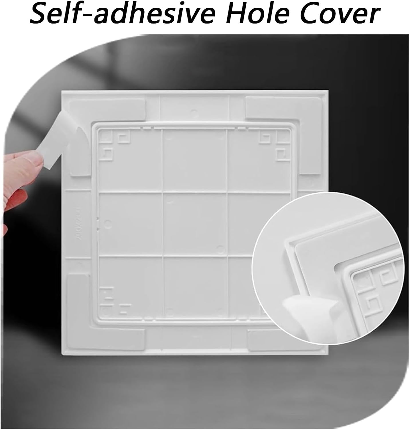 Self Adhesive Access Panel, Durable Plastic Wall Hole Cover, Plumbing Inspection Doors Plate Easy to Install, Flush Mount Inspection Panel for Plumbing/Electrical/Cables/Wiring(300mmX300mm)