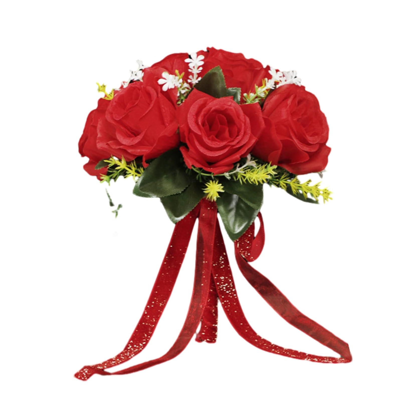 Tsophreniq Bouquet Artificial Rose Combo Wedding Flower Wedding Bouquet Bridal Holding Rose for Bride Bridesmaid Shop Display