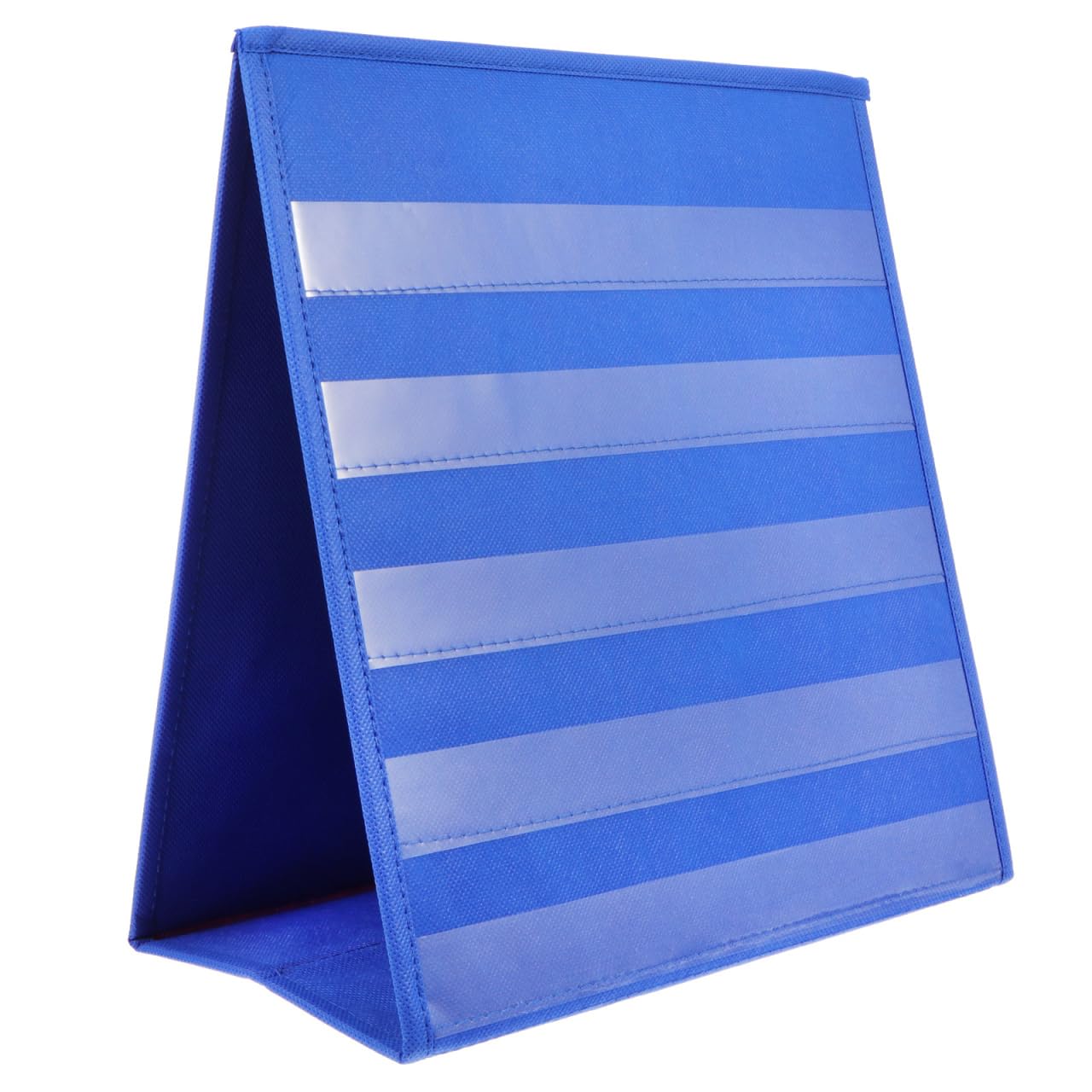 SEWACC Foldable Double Sided Desktop Display Stand Digital Bag Pocket Chart for Preschool Teaching Aid with Transparent Holder for Letters and Words Cards