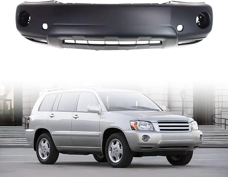 telfair Front Bumper Cover Replacement Primed Compatible with 2004-2007 Toyota Highlander - Compatible with Base, Limited & Sport Models - Part # 5211948917, TO1000278