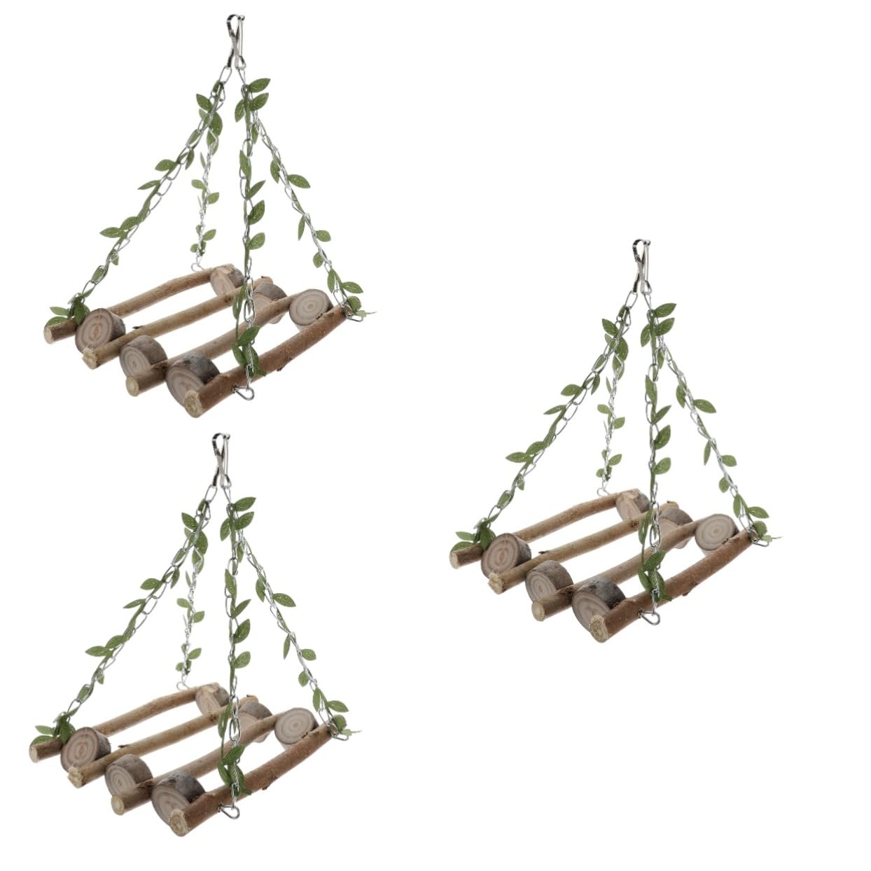 FRCOLOR 3stücke Papageien Spielzeug Holzleiter Mit Schaukel Für Vögel Kletterspielzeug Für Wellensittiche Nymphensittiche Liebevögel Und Ähnliche Arten Für Vogelkäfige Und