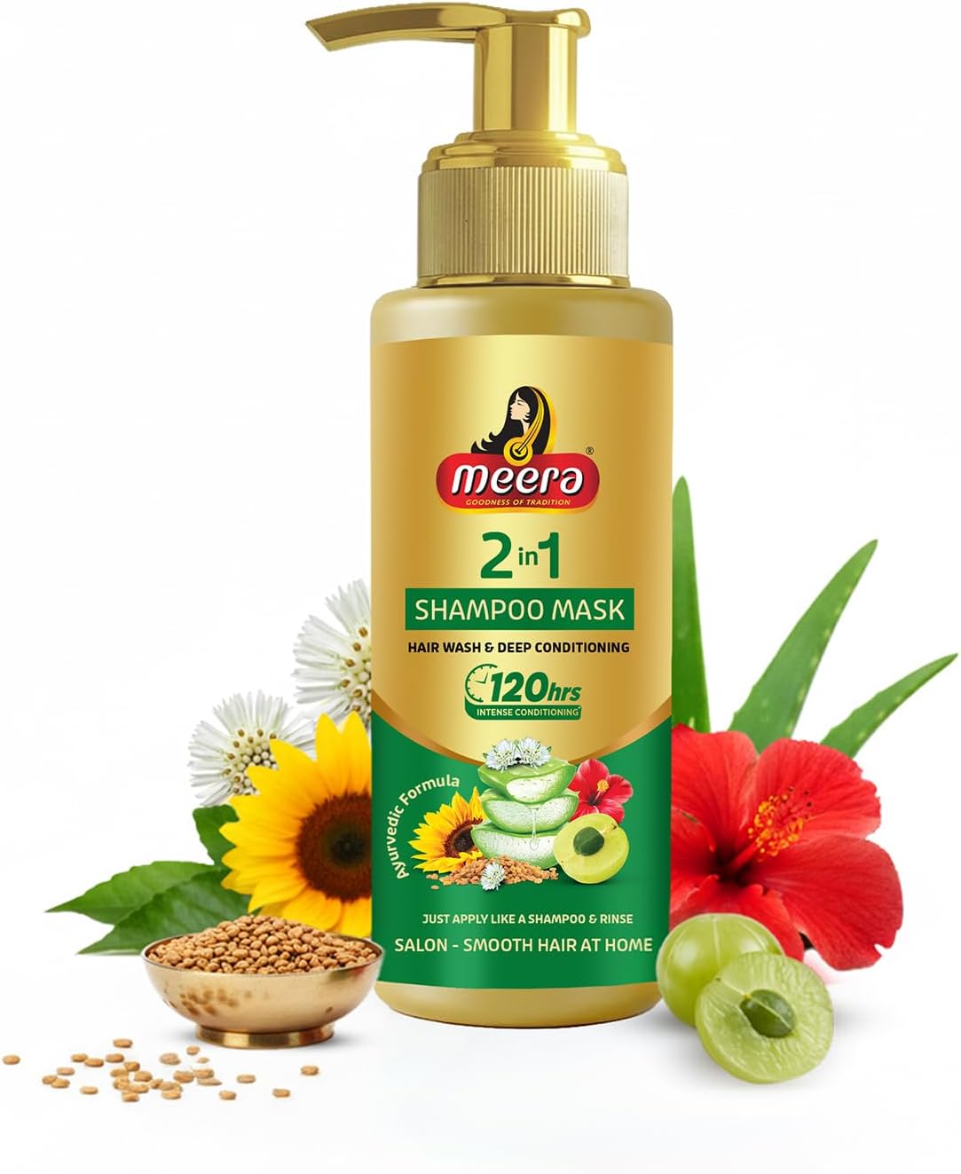 2 in 1 Shampoo Mask | Shampoo + Hair Mask | Ayurvedic Hair Wash & Deep Conditioning | Smooth, Soft Hair in One Wash | 120 Hrs Conditioning | 100 gm