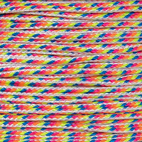 Paracord Planet Micro Cord 1.18mm Diameter 125 Feet Spool of Braided Cord - Available in a Variety of Colors Made in The USA (Light Stripes)