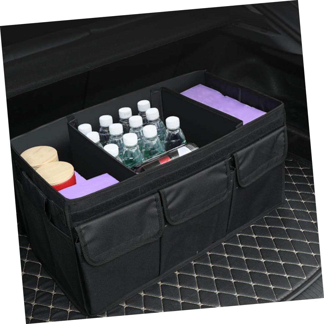 Anneome Organizer Pieghevole per Baule Auto, Capienza Grande, Nero