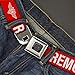 Buckle-Down Belt, Seatbelt Buckle Belt, Remove Before Flight Red White, 30 to 44 Inches