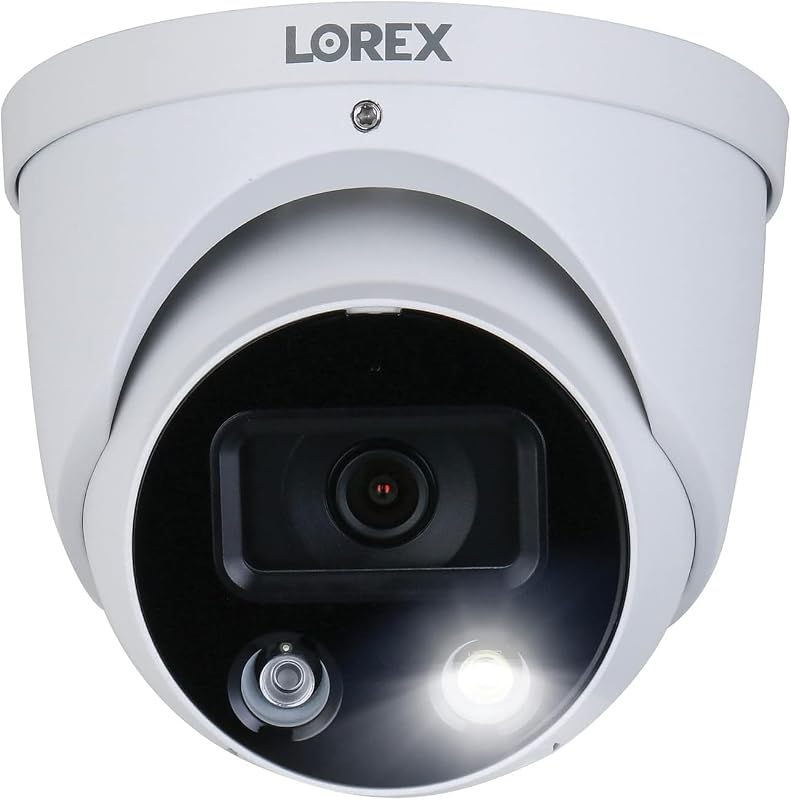 Aplicación clásica | Cámara domo adicional IP 4K | Blanco | Visión nocturna en color | Detección de movimiento inteligente | Disuasión inteligente (sirena y luces de advertencia) | IP67 resistente a la intemperie