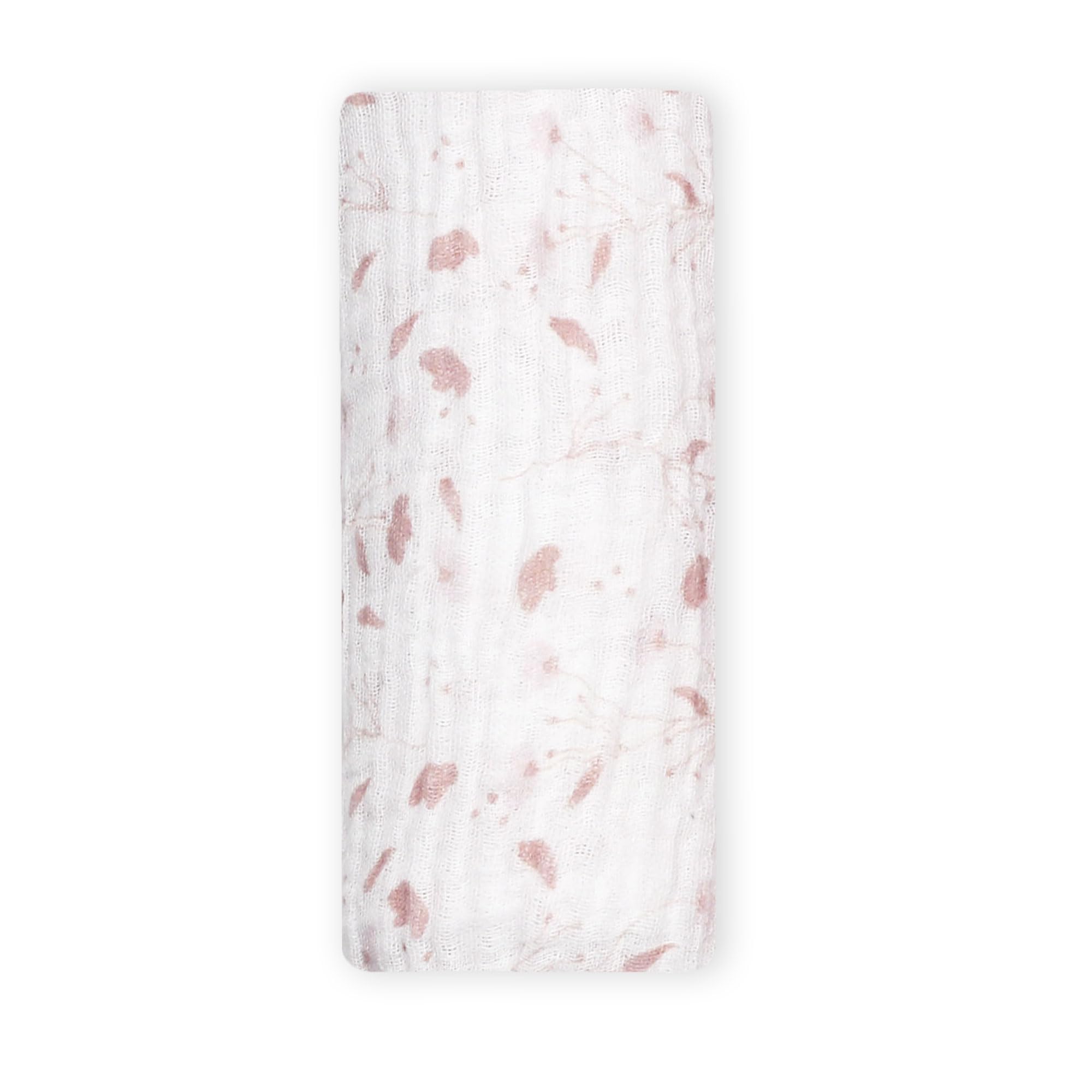 Trois Kilos Sept, Lot de 3 Langes bébé, Carrés de Mousseline Coton 70x70cm, Multi-​usages: Couverture, Doudou, Bavoir, Protection Solaire, Certificié Oeko-​TEX® Standard 100,​Motifs Fleur Rose, Lot de 1