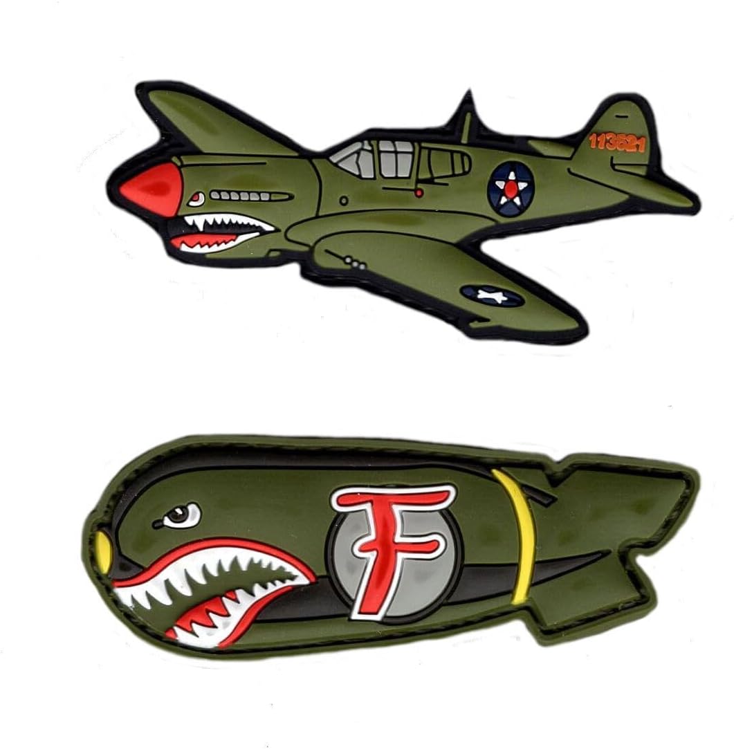 Dropping F Bomb WW 2 Style Flying Tigers P-40 Warhawk Patch (PVC Rubber-Bundle)