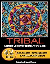 Tribal Abstract Coloring Book for Adults & Kids
