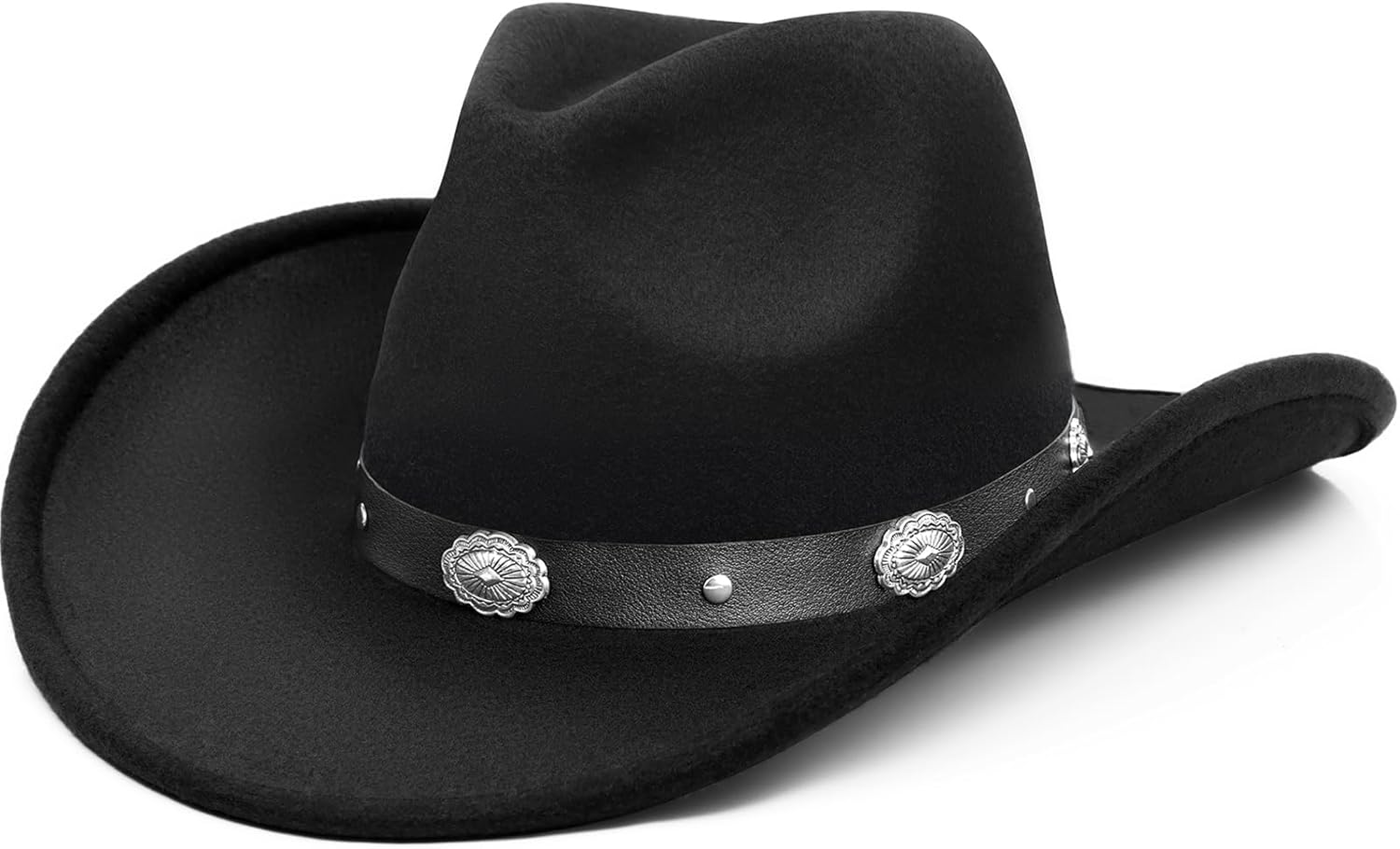 Cowboy Hat,Cowgirl Hat,Cowboy Hats for Women Men Western Cowgirl Hats White/Black