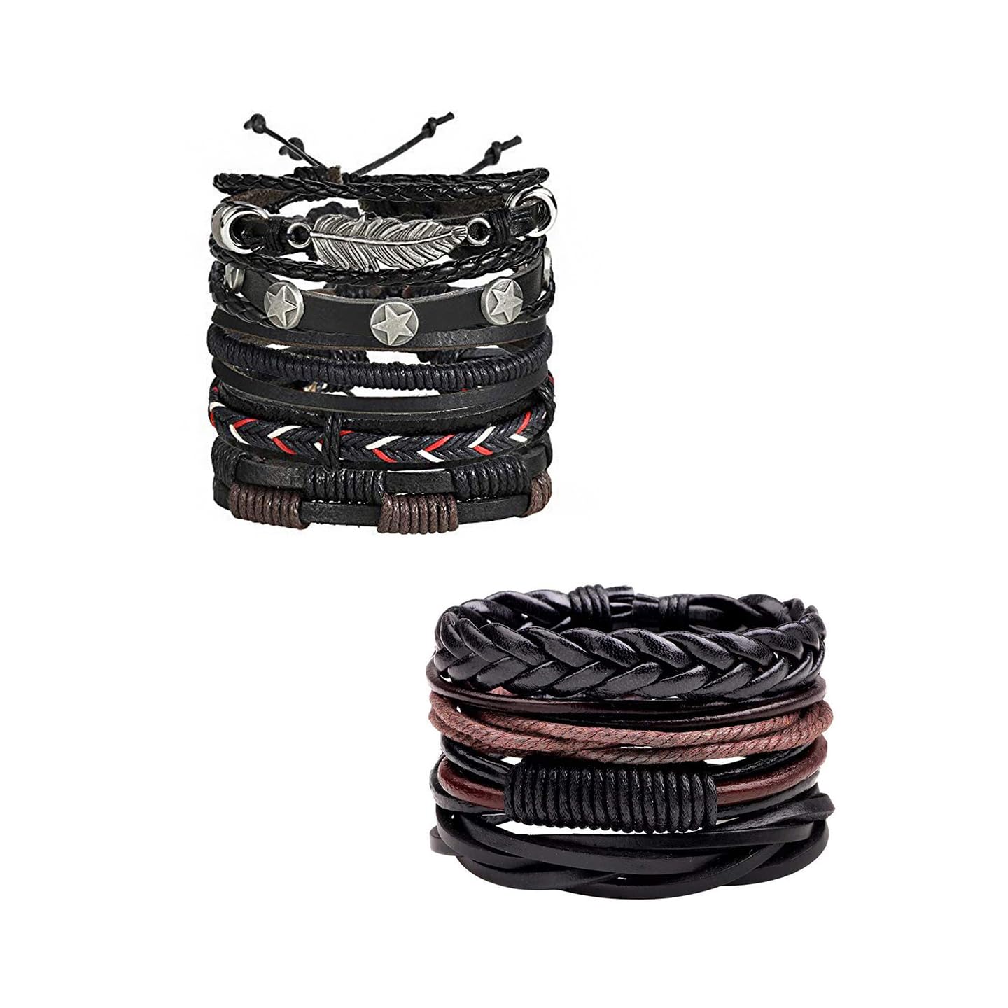 Yellow Chimes Bracelets for Men and Boys | Combo of Black Multilayered Leather Bracelet | Birthday Gift for Men and Boys Anniversary Gift for Husband (B0CBRWTFS1) Amazon Price History, Amazon Price Tracker