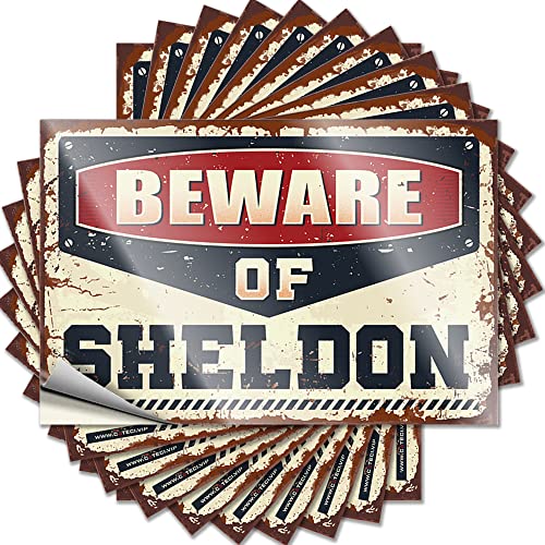 n[hnbgXebJ[ƃfJ[ Beware of Sheldon t@j[XebJ[ 10 TC for Man Cave Stickers Funny Adult (TCY:12X18CM)