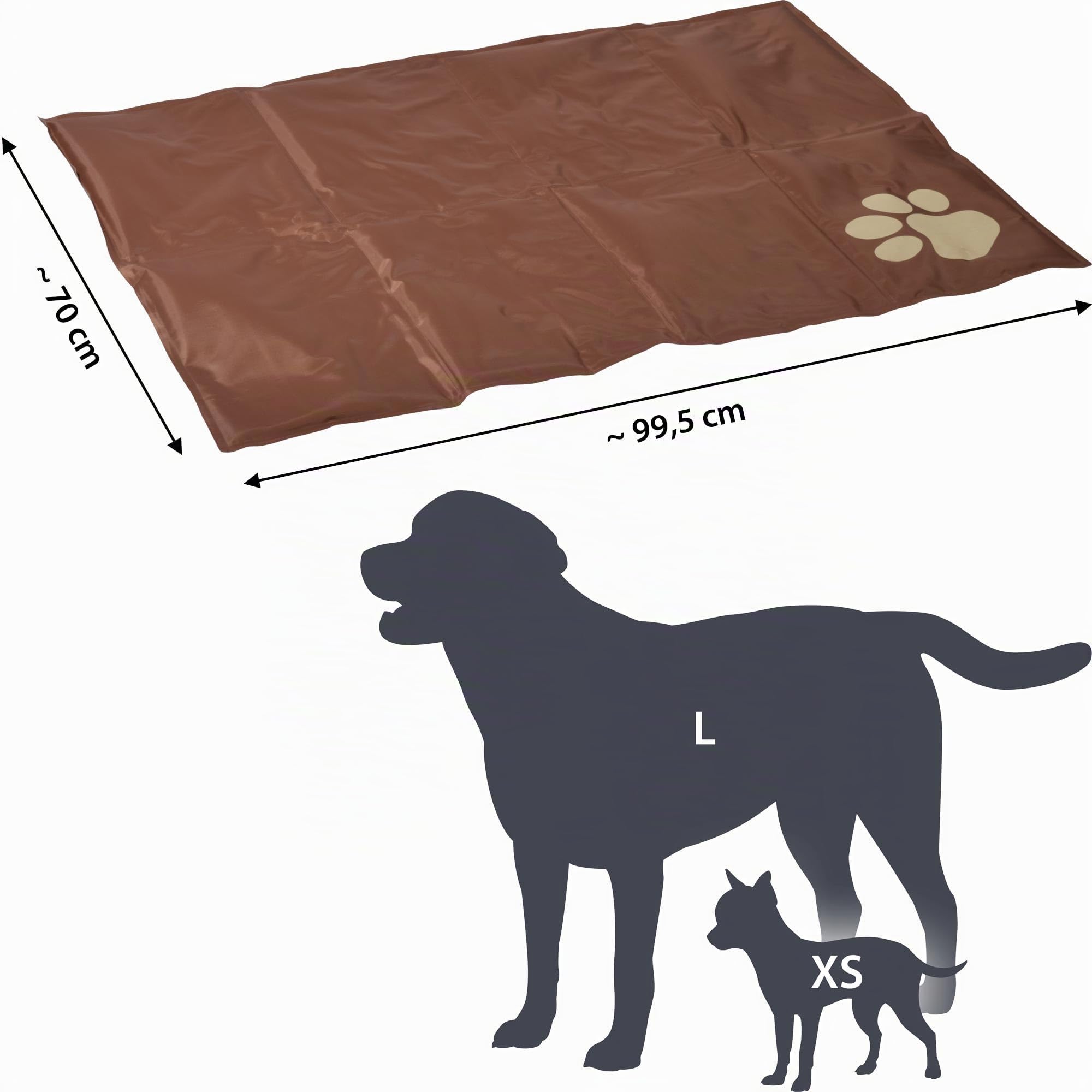 dobar 60421 - Tappetino rinfrescante per Cani, Misura Grande, 99,5 x 70 cm, Colore: Marrone