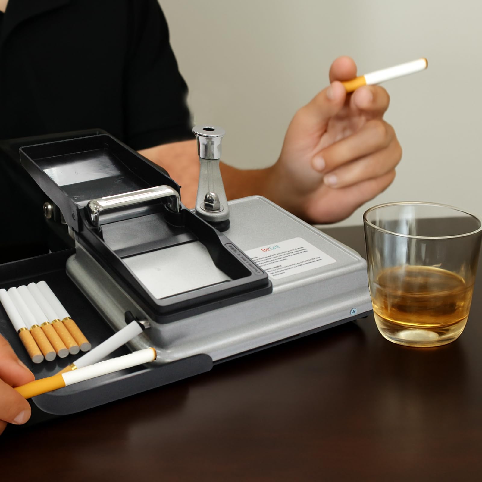 BeGrit Machine à Tuber φ 8mm Cigarettes de Machine avec étui Cigarette Machine pour roulage de cigarettes Tubeuse Manuelle Machine à Cigarette, Machine à Bourrer, Machine à Rouler de Cigarette