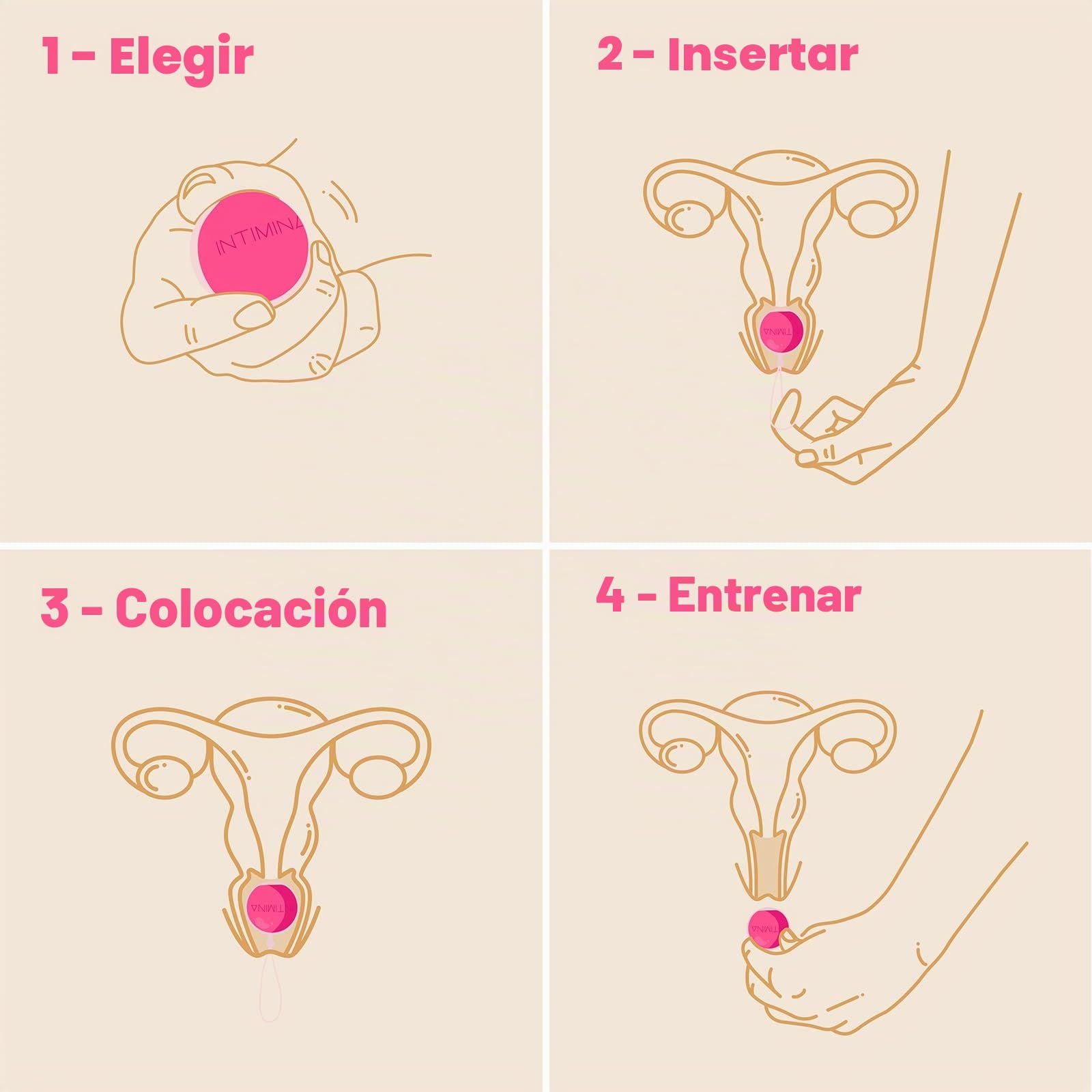 INTIMINA Bolas Chinas Laselle - Set de Ejercitadores con Peso Laselle de Intimina, 3 Pesos para el Suelo Pélvico para Mujeres (28, 38 y 48 g)