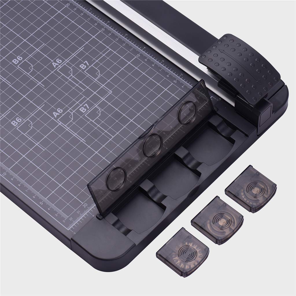 Taglierina per carta, taglierina per carta A4, 3-in-1 Paper Trimmer, Multi-Functional A4 Paper Cutter with 12.6 Inch Cut Length, Straight Skip Wave Cutter for Photo Handcraft Project Label Cutting