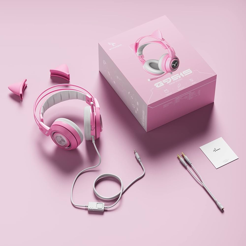 Amazon.co.jp: SOMIC ゲーミングヘッドセット 猫耳ヘッドホン