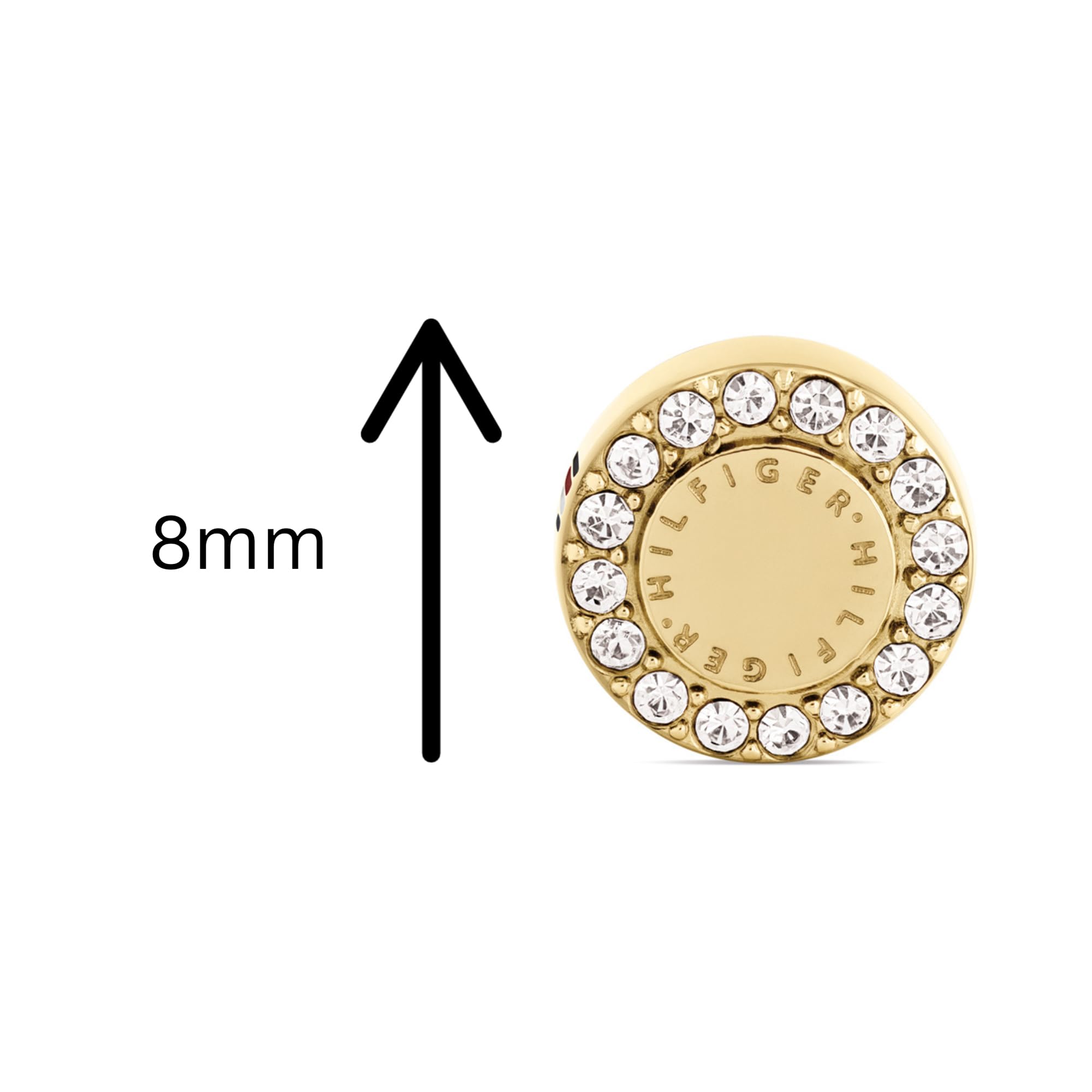 Tommy Hilfiger Jewelry Boucles D'oreilles Puces pour Femme en Acier Inoxydable avec des Cristaux - Disponible en Version Or, Or Rose ou Argent