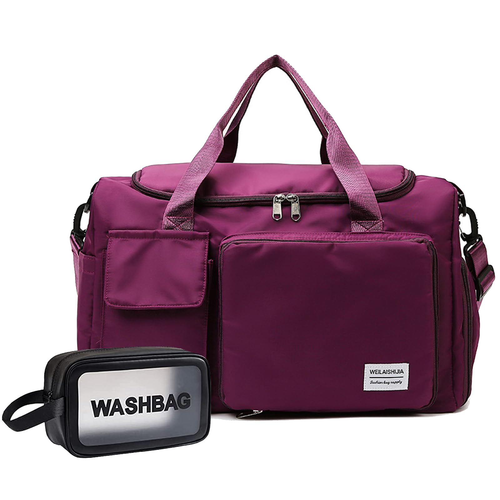 Travel Bag, Large Capacity Folding Travel Bag, Sports Gym Bag with Wet Pocket & Shoes Compartment, Foldable Travel Duffel Bag, Weekender Overnight Bag