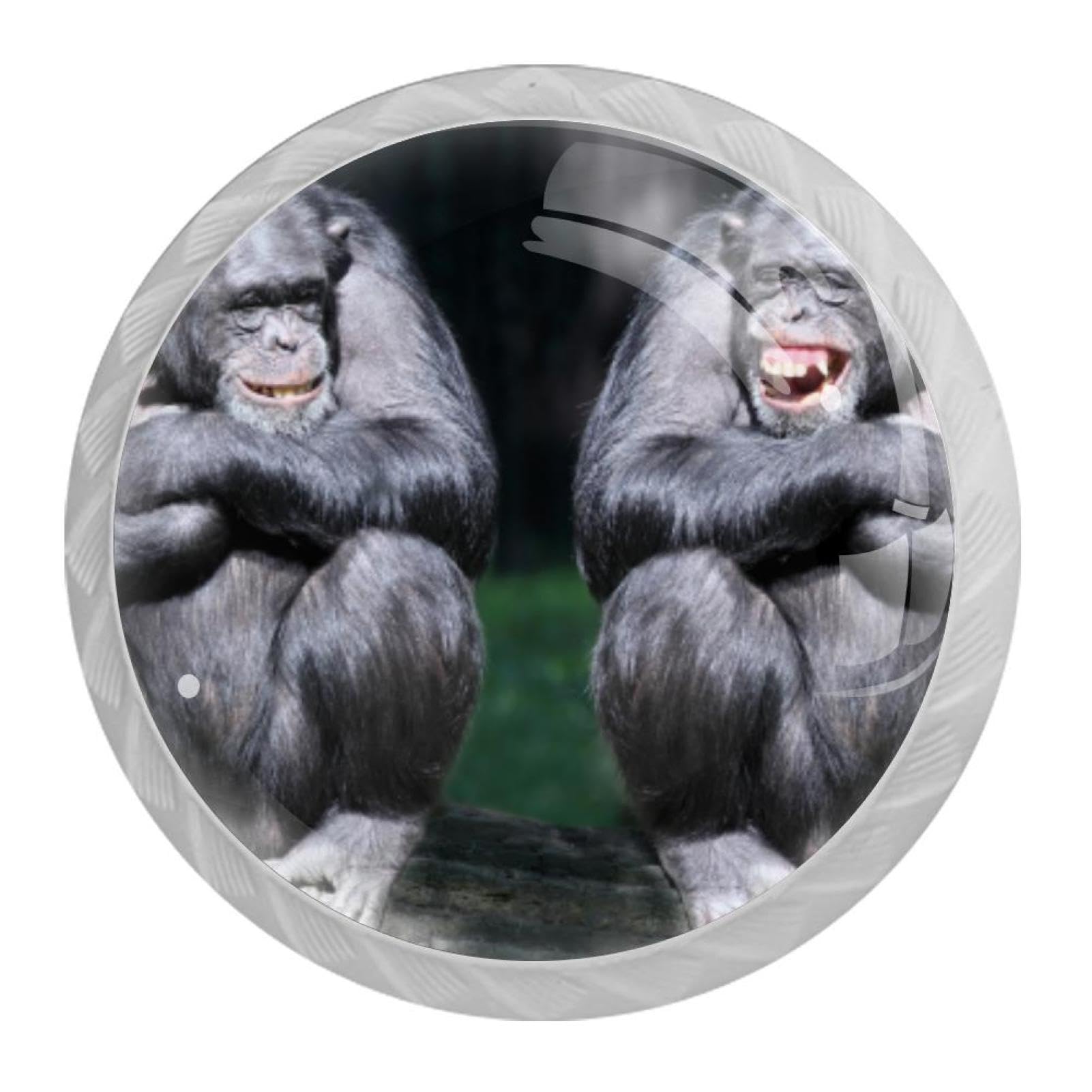Tqmspg Multi19 4 Pieces Drawer Pulls Monkey Animal Door Knobs Dresser Handles For Kitchen Wardrobe Cupboard Hardware Furniture