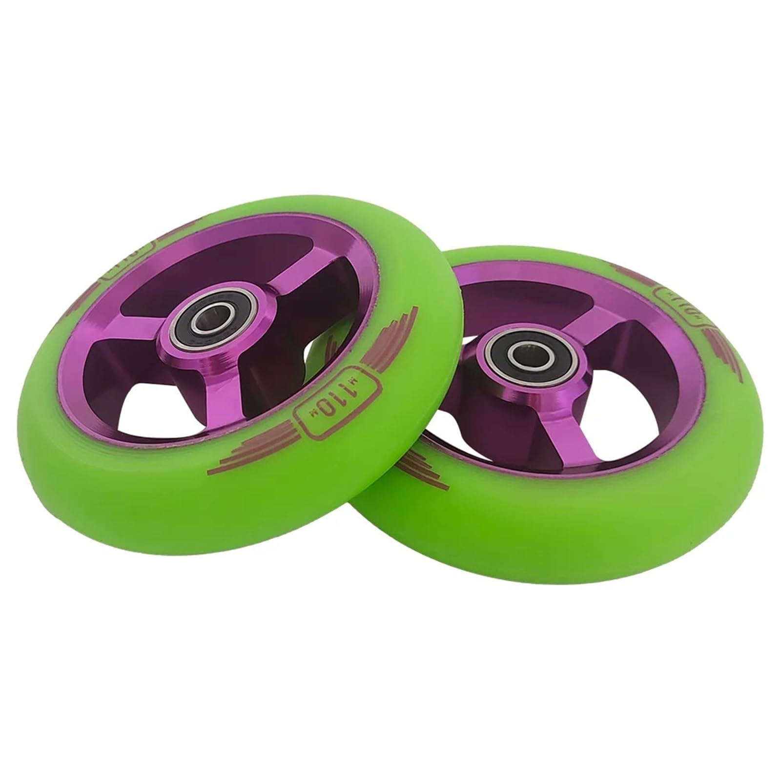 Pneu Trotinette Electrique,Roue Trottinette Electr Roues de Trottinette acrobatique 110 mm, 88A PU, roulements ABEC-9, Noyau en Aluminium, Accessoires, 2 pièces