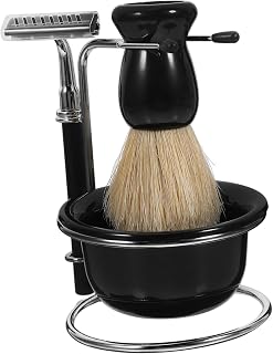 Ipetboom Men's Manual Shaving Kit 5-Piece Set Shaving Brush Bowl and Stand for Home Use and Travel for Grooming and Beard Care
