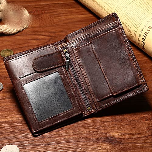Handmade Men's Wallet Short Large-capacity Multi-card Vertical Bill Clip Casual(D)2