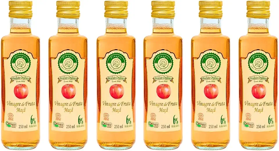 Vinagre de Maçã Orgânico São Francisco Acidez 6% Kit 6 Unidades 250mL