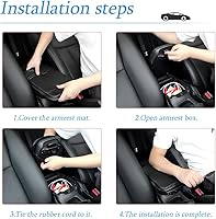 Vista 5 de AUCELI Funda para consola central de automóvil, almohadilla protectora para reposabrazos de automóvil, funda de piel sintética de fibra de carbono