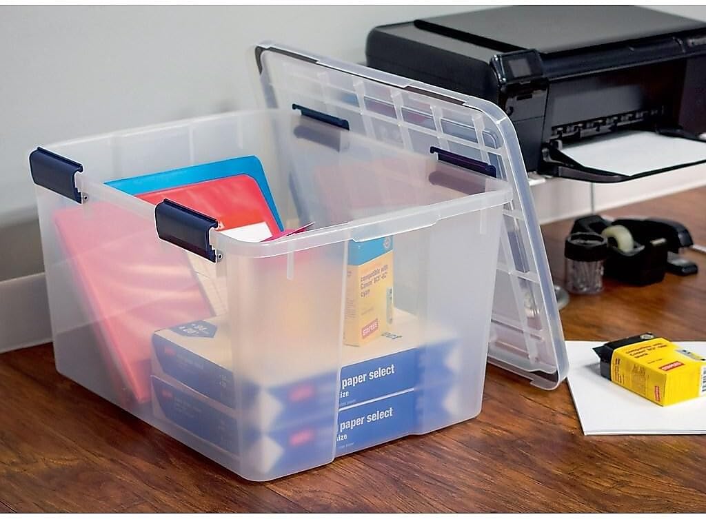 Iris Ultimate File Box; Clear, 46.6 Quart