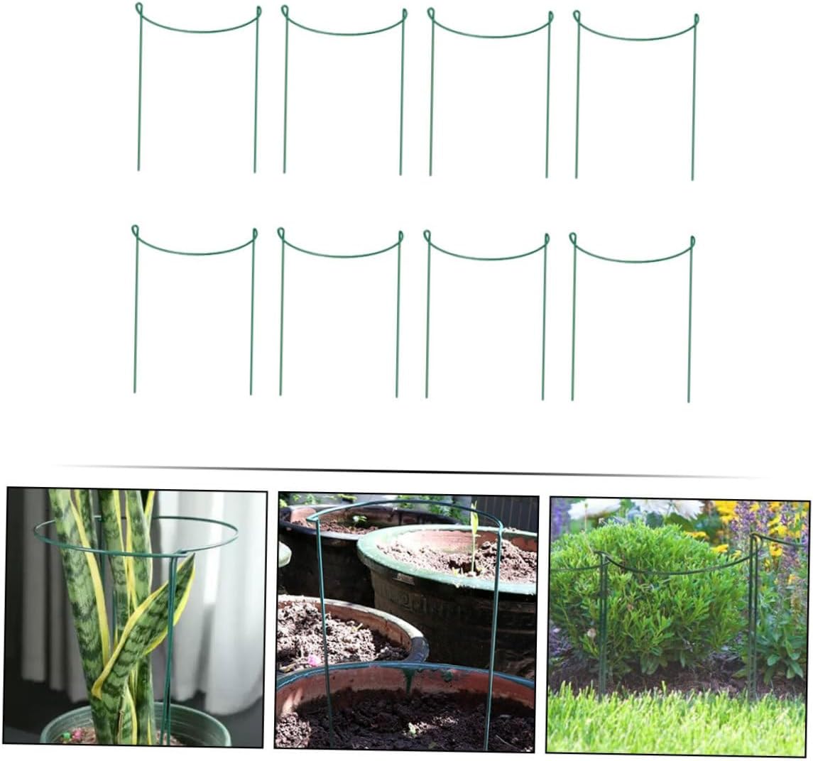 8pcs DIY Metal Half Round Plant Support Stakes Garden Support for Climbing Plants Durable Material for Roses Peonies and More Small