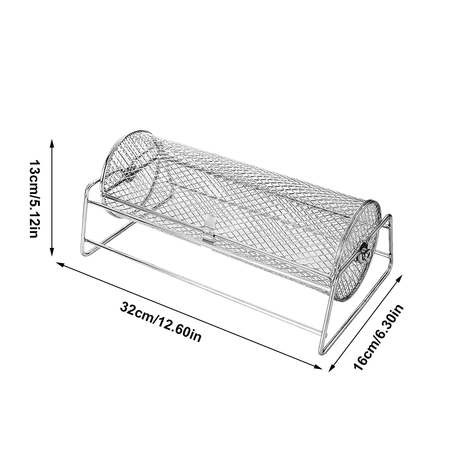 Tubo de rejilla para barbacoa de acero inoxidable - Accesorios resistentes para cestas de parrilla para cocinar al aire libre. Ideal para asar alitas de pollo y como herramienta portátil para barbaco