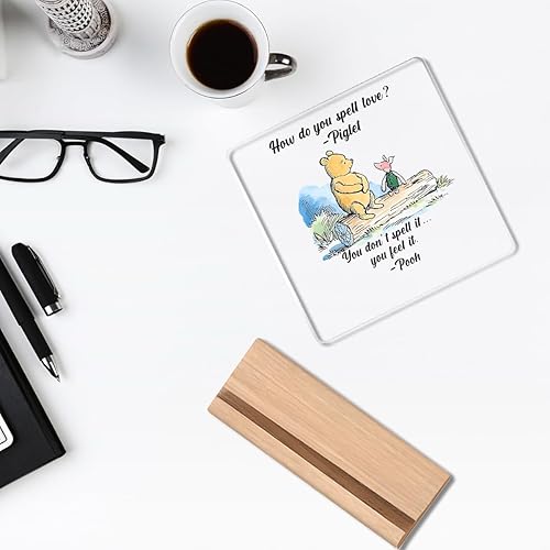 Miniatura 4 de Winnie Quote Retro Desk Decor, How Do You Spell Love Clear Desk Decorative Sign, Winnie Acrylic for Table Shelf Office Living Room Bedroom Sign Decor