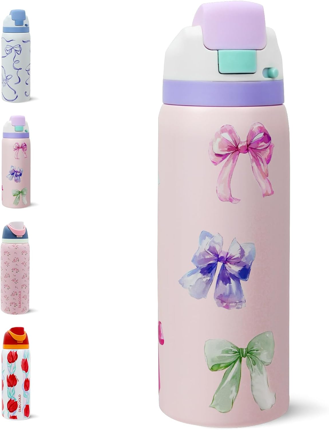 DLOCCOLD Insulated Stainless Steel Water Bottle with Straw for Sports, Travel, and School, 32 oz Sports Water Bottle, Leak-Proof Thermos BPA-Free