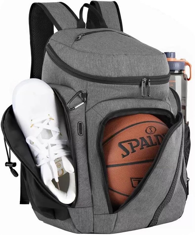 Large Capacity Travel Backpack Basketball Bag with Shoes Compartment Multifunctional Sport Training Equipment Storage Bag Backpack for Soccer, Swim, Gym, Trip