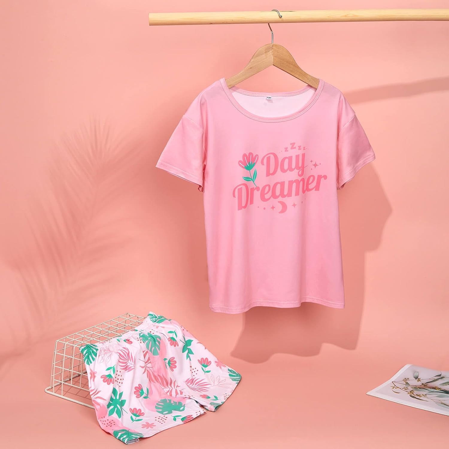 ICOSY Girls Pajamas Set for Kids Pajamas 2 PCS Short Sleeve Top and Shorts Pants for Toddler Girls Clothes Size 8-14 - Image 2