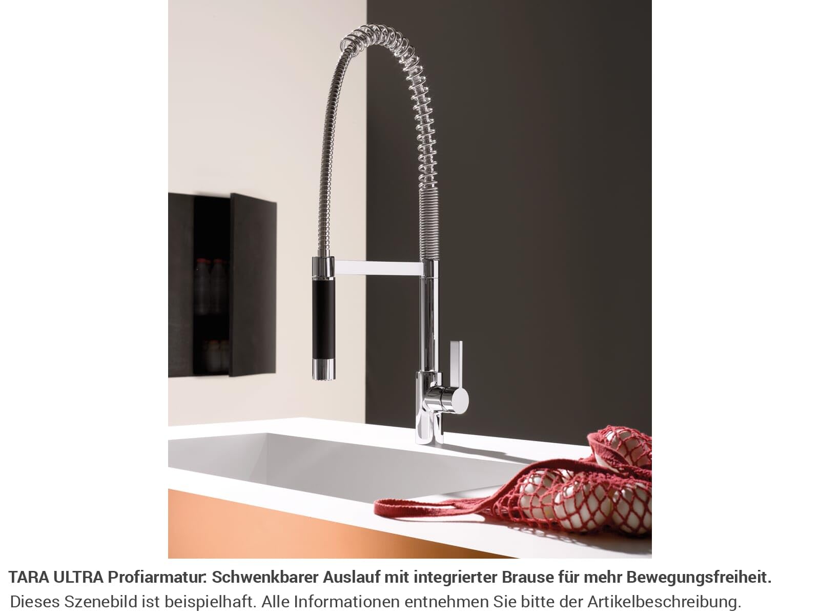 Dornbracht Cocina - Mezclador monomando profesional TARA Ultra, proyección 240mm, 33860875-00, Color: cromo