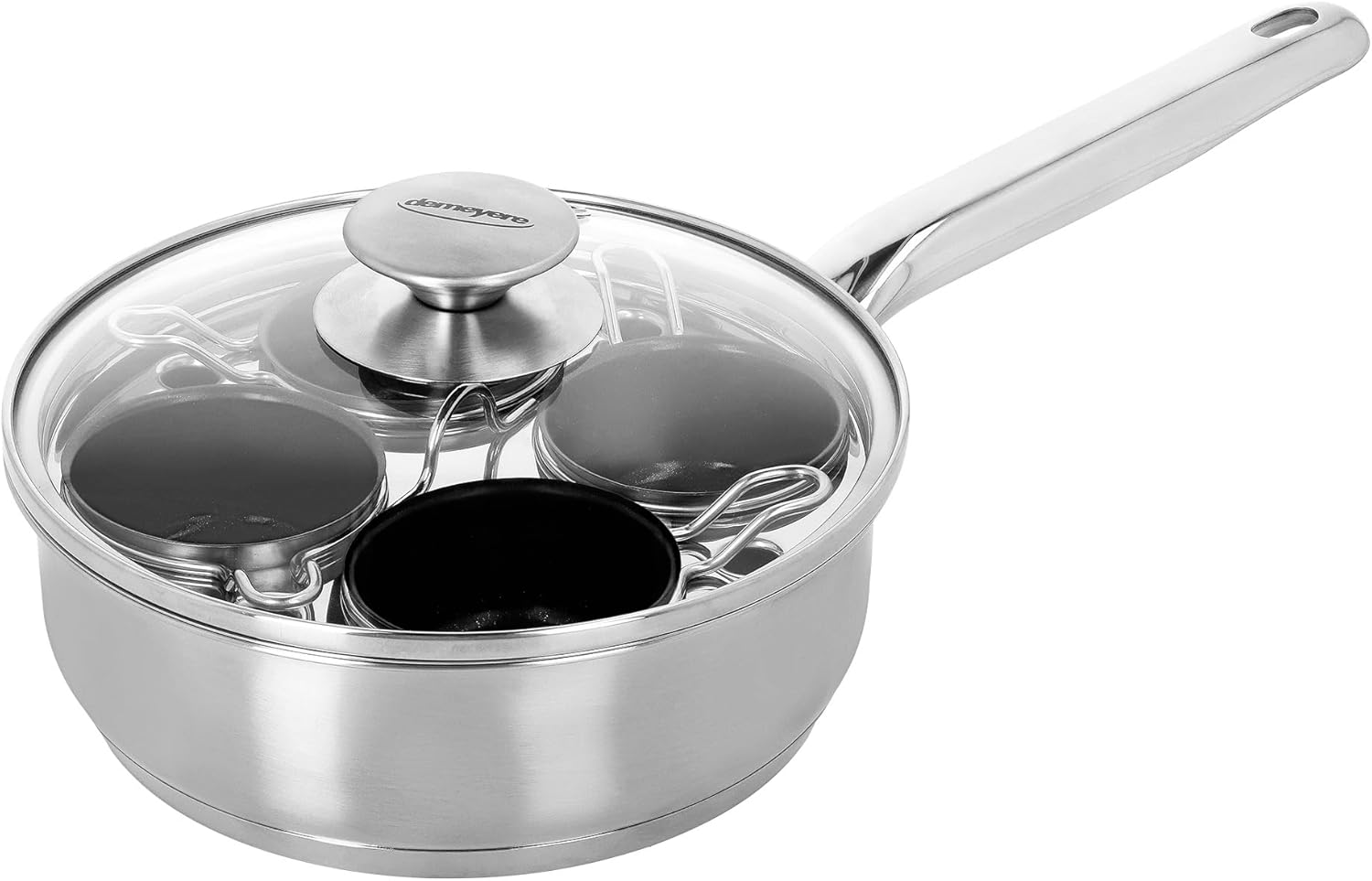 Demeyere Resto Ceramic coating 4-cup Stainless Steel Egg Poacher Set