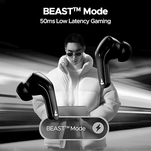 Miniatura 8 de boAt Airdopes 311 Pro - Auriculares intraurales verdaderamente inalámbricos, hasta 50 horas de reproducción, micrófonos duales, modo de baja