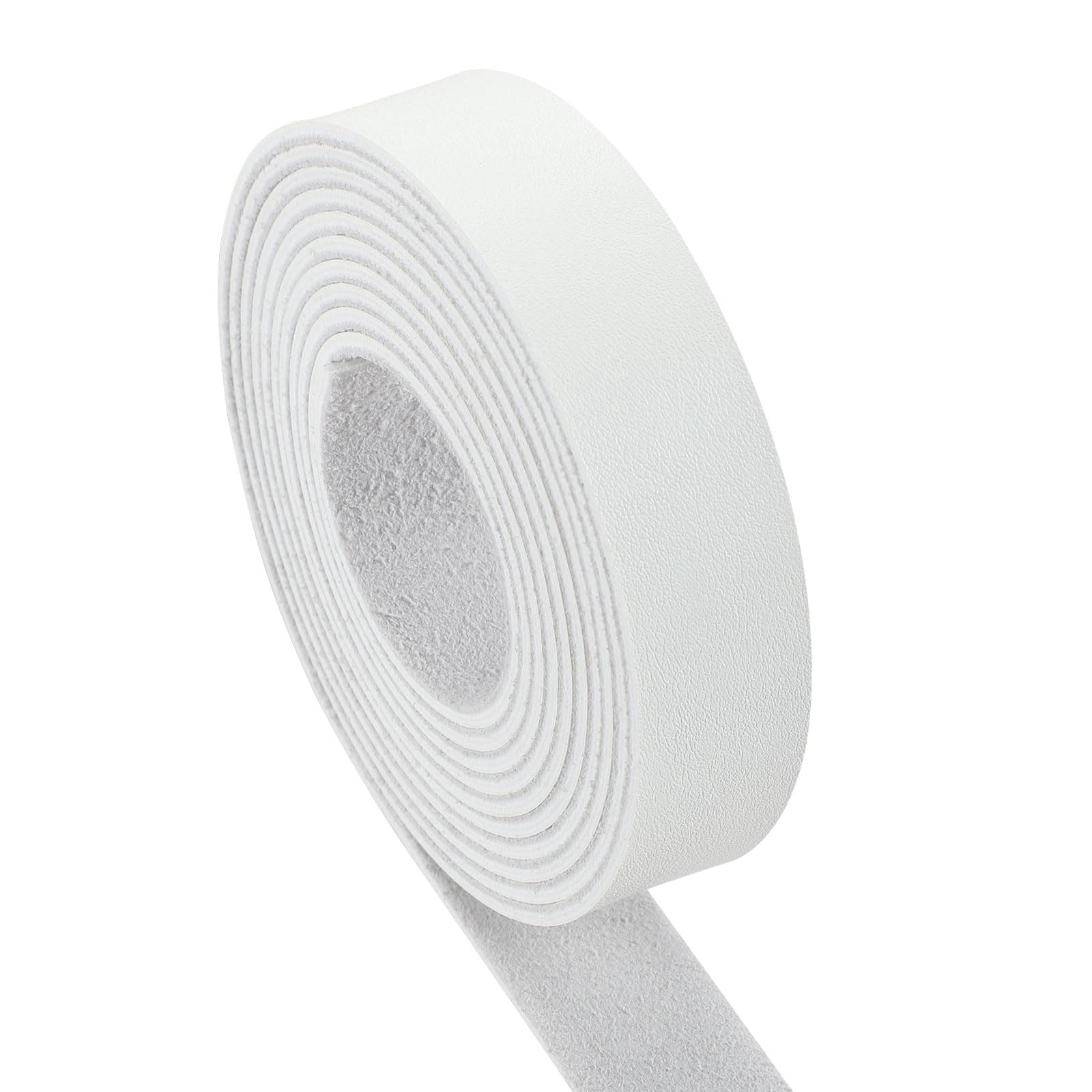 picheng Leather Strap White 1 Inch Wide 100 Inches Long Leather Strip,2.6mm Thick Soft Leather Straps for Crafts,Leather Belt Strips,Hobby Workshop (White)